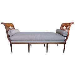 A Handsome Italian Neoclassical Walnut Daybed