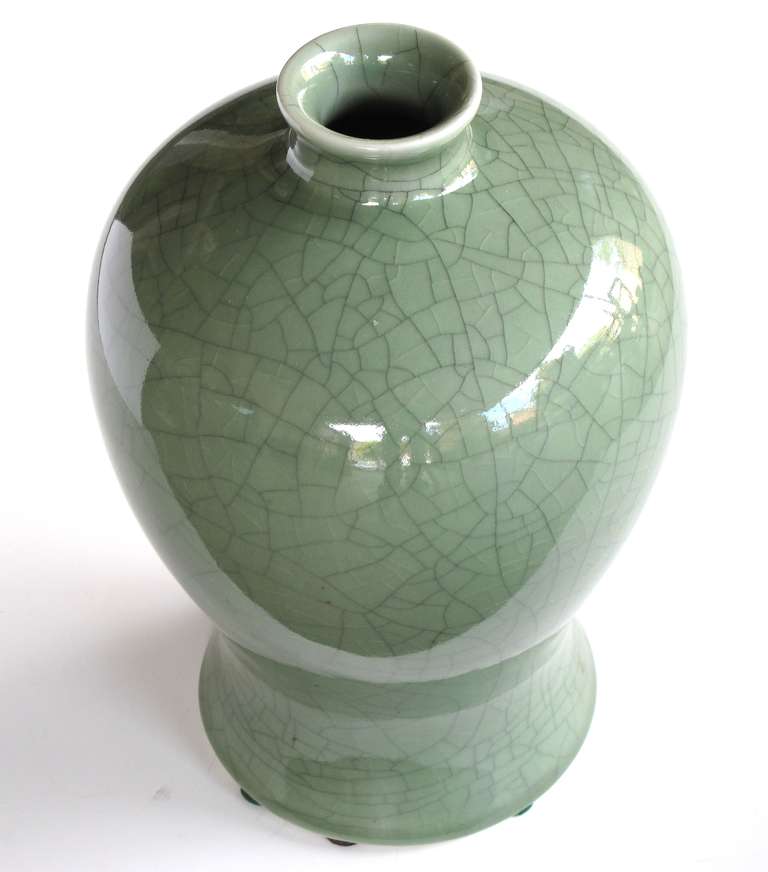 celadon crackle glaze vase