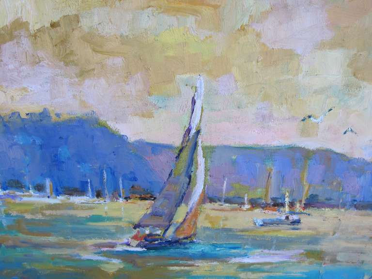 sailboat impressionist painting