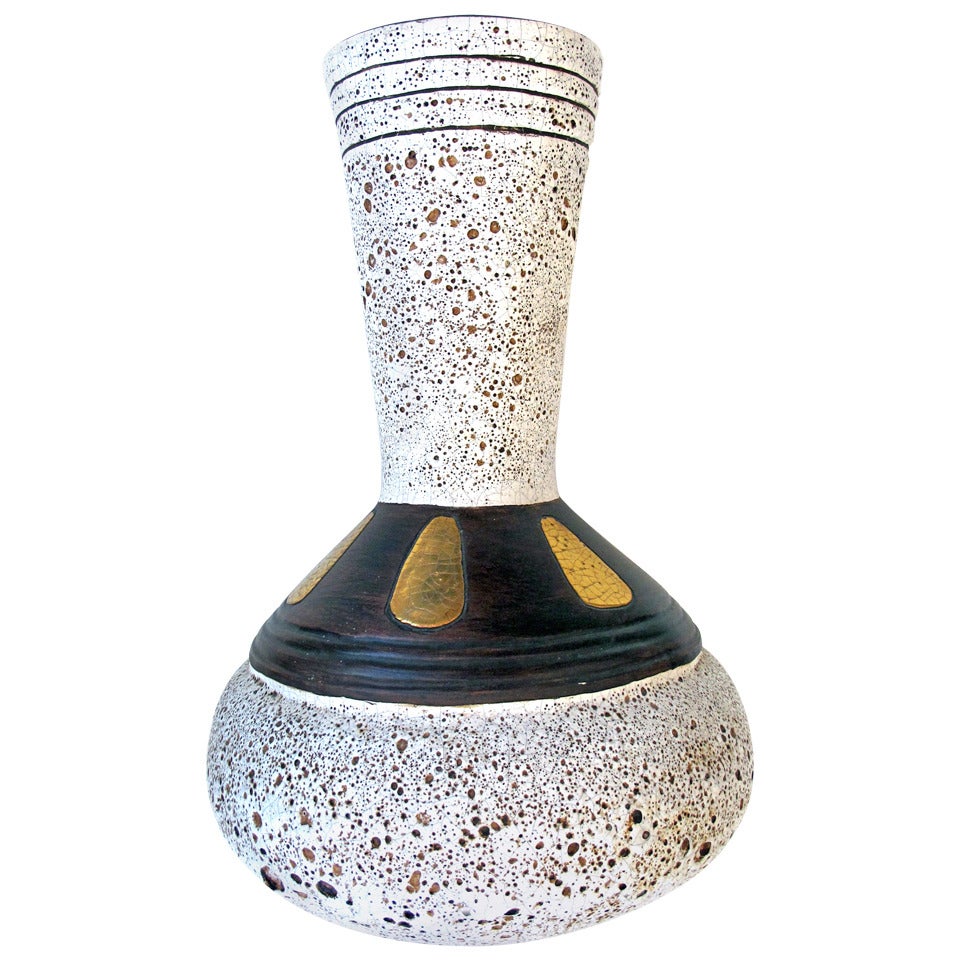 A Large-Scaled American 1960's Art Pottery Vase; with Paper Label 'Jaru California'