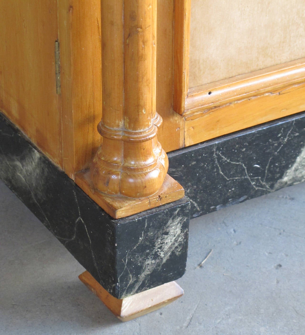 Whimsical English, Gothic Revival, Two-Door Pine Cabinet