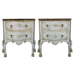 A Curvaceous Pair of Portuguese Rococo Style 2-Drawer Commodes