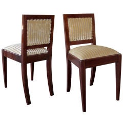 A Diminutive Pair of English Edwardian Mahogany Side Chairs