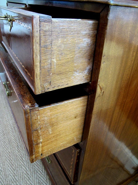 A Handsome English George III Mahogany 5-Drawer Chest with Inlaid Compass Rose and Chevron Stringing 1