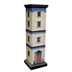  Maitland Smith Hand-Painted Pedestal Townhouse