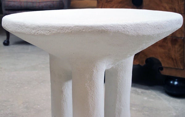 A Robust American 1970's White Painted Three-Leg Table;Dickinson 1