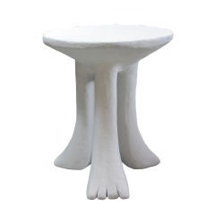 A Robust American 1970's White Painted Three-Leg Table;Dickinson
