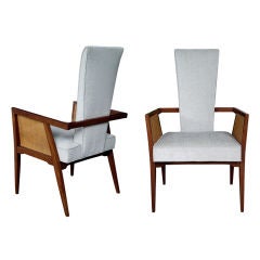 A Stylish Pair of American Walnut Side Chairs; Designed by Foster-McDavid