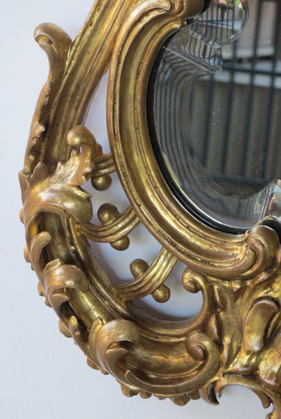 Finely Carved French Napoleon III Cartouche-Shaped Mirror In Excellent Condition In San Francisco, CA