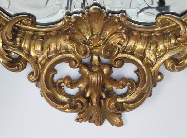 Finely Carved French Napoleon III Cartouche-Shaped Mirror at 1stDibs