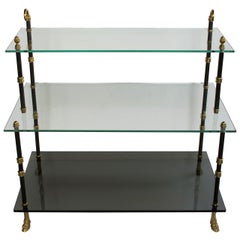 Good Quality French Three-Tiered Etagere with Glass Shelves by Maison Jansen
