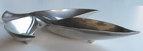 An American 1950's Pewter Leaf-Form Bowl; Hickman Co. Bruce Fox 2