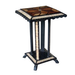 A Rare Anglo-Ceylonese Ebony & Porcupine Quill Square Side Table