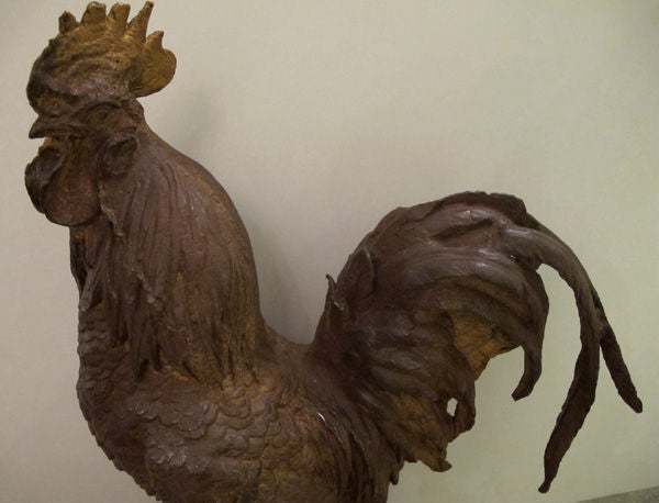 Well-Delineated French Cast Iron Rooster In Good Condition In San Francisco, CA