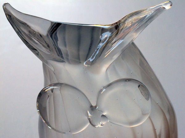 A Charming American Hand-Blown 1960's Glass Great Horned Owl 2