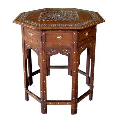 Well-Crafted & Large-Scaled Anglo-Indian Octagonal Table w/Inlay