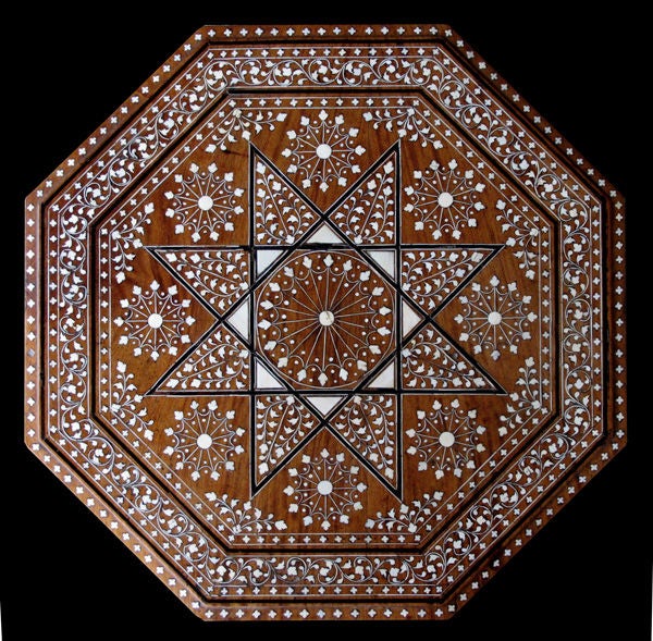 Well-Crafted & Good-Scaled Anglo-Indian Octagonal Table w/Inlay 1