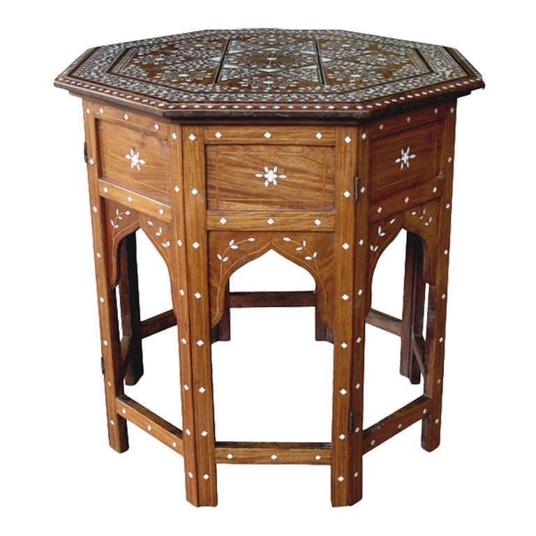 Well-Crafted & Good-Scaled Anglo-Indian Octagonal Table w/Inlay