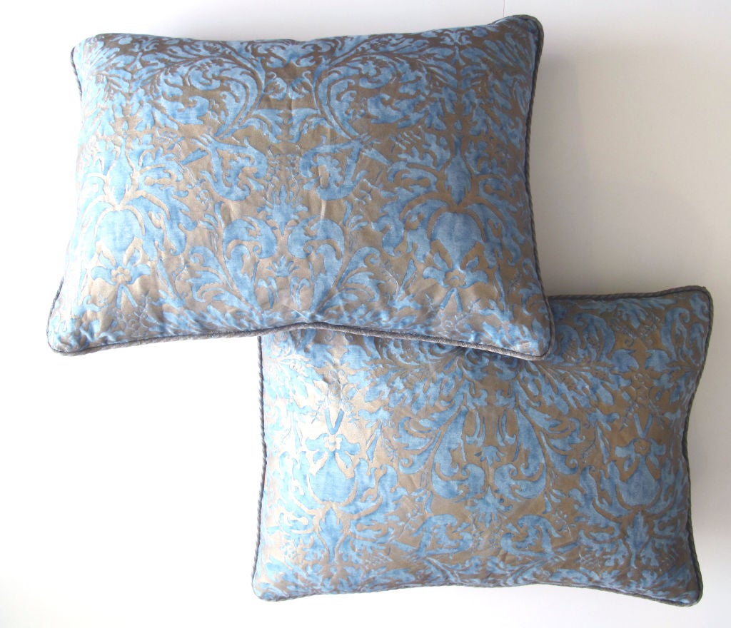 Sumptuous Pair of Italian Fortuny Panels now Mounted as Pillows