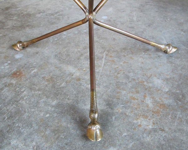 A Richly-Patinated French Brass & Bronze Circular Low Table 1