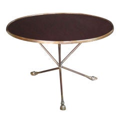 A Richly-Patinated French Brass & Bronze Circular Low Table