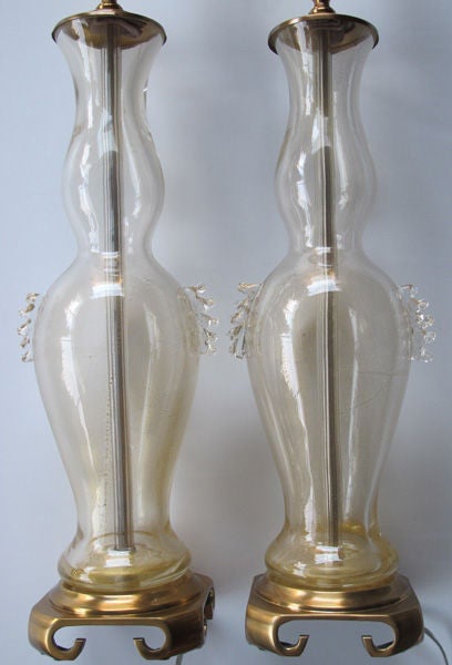 A Luminous Pair of Venetian Double-Baluster Form Lamps