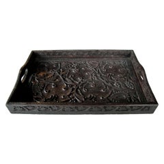 Well-Carved German Black Forest Rectangular Wooden Tray