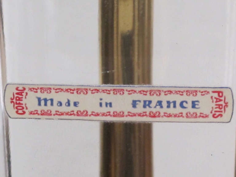 A Good Quality Pair of French 1960's Crystal Lamps with Brass Fittings; Labeled 'Cofrac, Paris, Made in France' In Good Condition In San Francisco, CA
