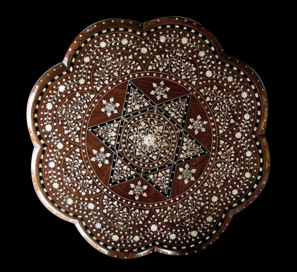 A Deeply Patinated Anglo-Indian Rosewood Traveling Table w/Inlay