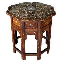 A Deeply Patinated Anglo-Indian Rosewood Traveling Table w/Inlay