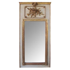 An Elegant & Large Scaled French Louis XVI Ivory Painted Trumeau 10