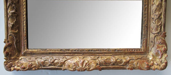 Régence An Elegant French Regence Carved Giltwood Mirror w/Plumed Crest