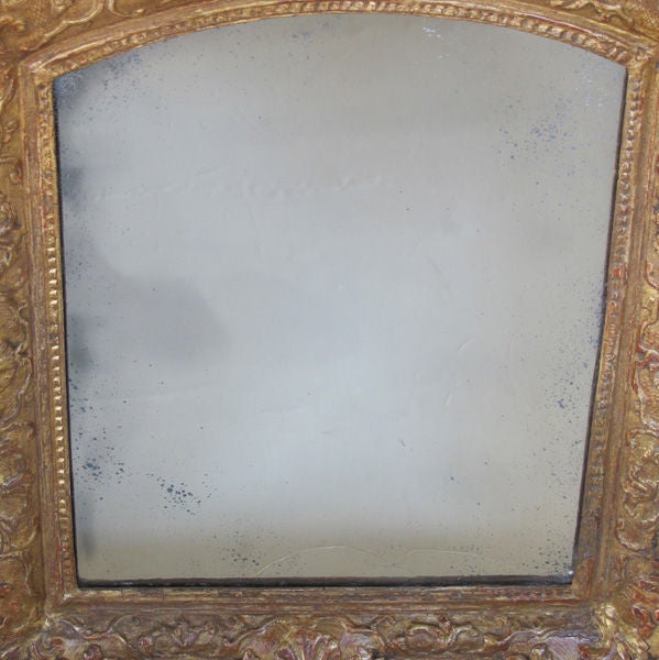 An Elegant French Regence Carved Giltwood Mirror w/Plumed Crest 1