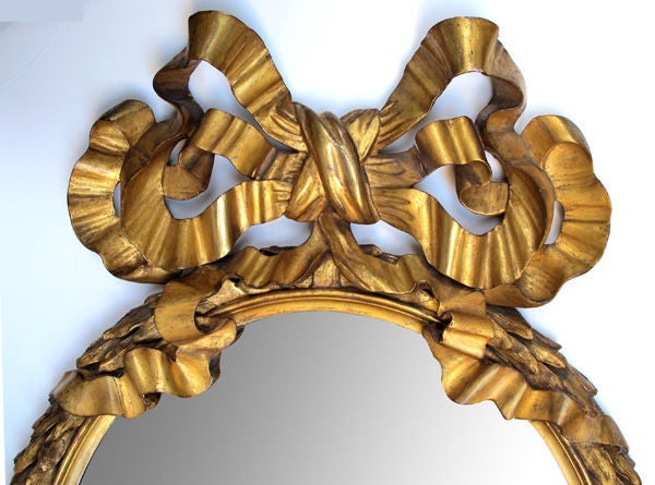 Exuberantly Carved Napoleon III Giltwood & Plaster Oval Mirror