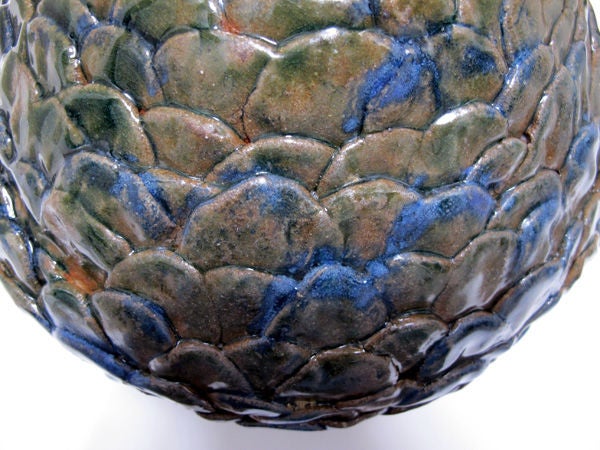 A Robust American 1960's Art Pottery Ovoid-Shaped Pinecone Pot 1