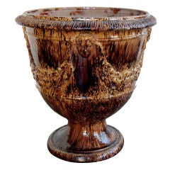 A Handsome French Brown-Glazed Anduze Pot