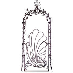 Custom Made Steel Gate by Ron Moore, "Sea Shell Gate and Its Floral Arch"