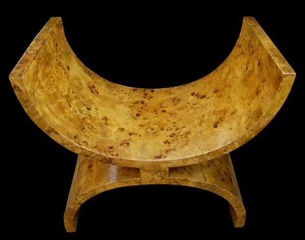 Boldly-Scaled Pr of Continental Biedermeier Burl Benches at 1stDibs
