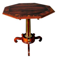 A Good Quality Regency Rosewood Octagonal Tripod Tilt-Top Table
