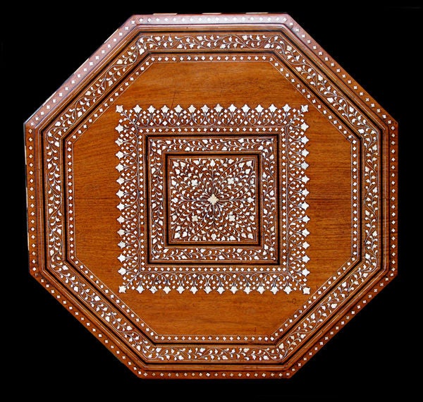 A Large-Scaled Anglo-Indian Octagonal Inlaid Traveling Table