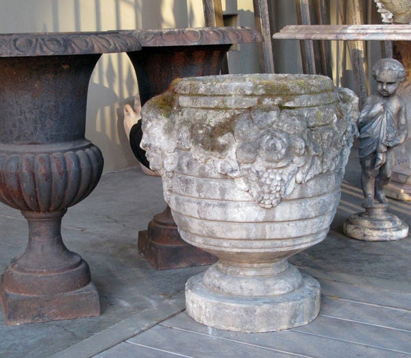 A Boldly-Scaled French Beehive-Form Concrete Jardiniere