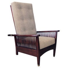A Richly-Patinated English Arts & Crafts Mahogany Recliner Chair
