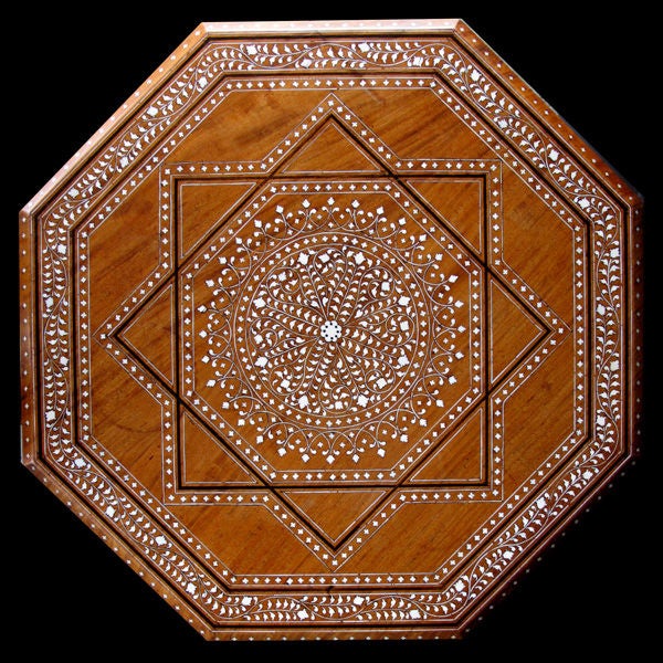 A Large-Scaled Anglo-Indian Octagonal Inlaid Traveling Table