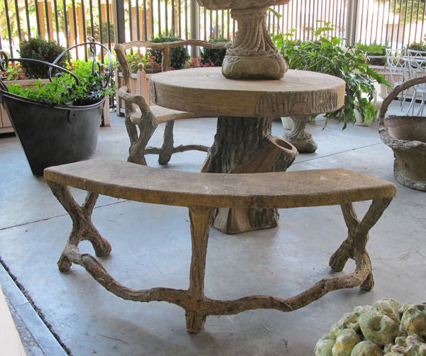 concrete garden chairs and tables