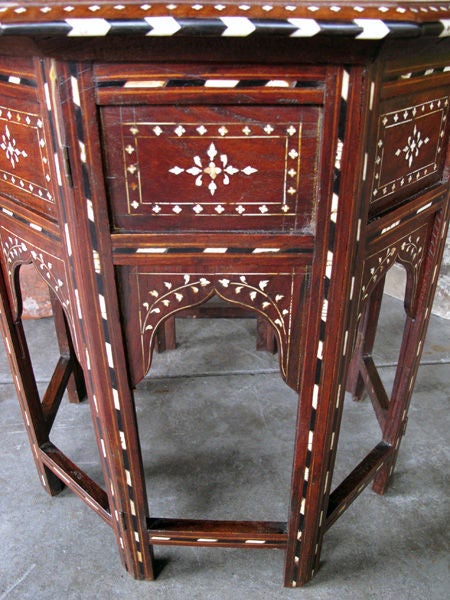 A Richly-Decorated Anglo-Indian Octagonal Inlaid Traveling Table 2