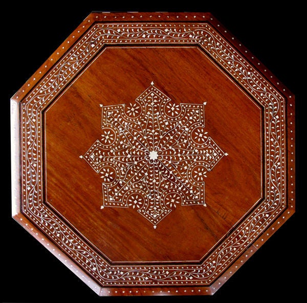 A Large-Scaled Anglo-Indian Octagonal Inlaid Traveling Table