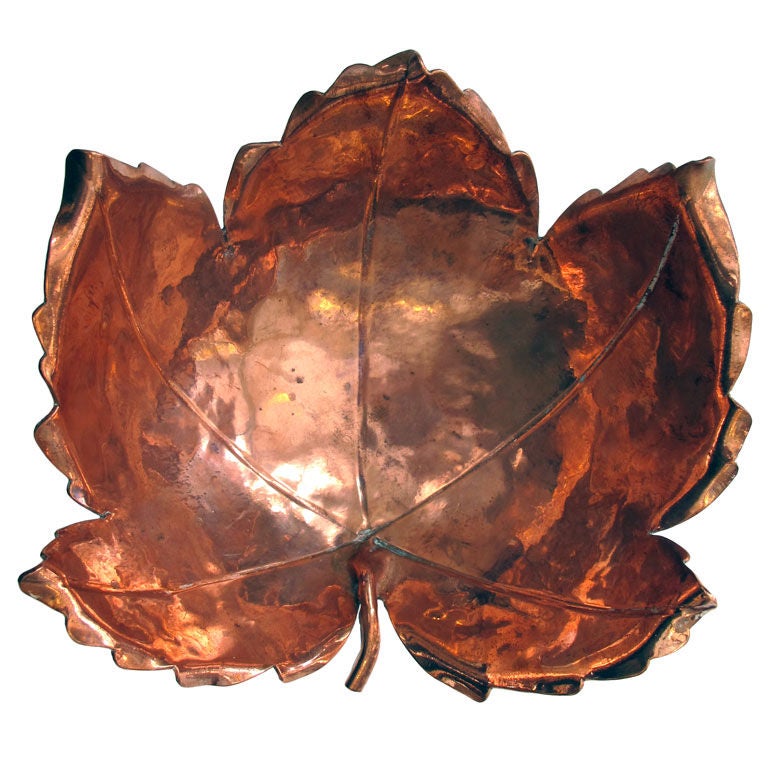 Beautifully Rendered American Copper Maple Leaf by Sciarrotta For Sale