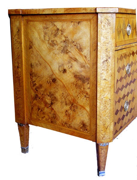 18th Century and Earlier A Handsome Swedish Gustavian Alder Root Parquetry Chest For Sale