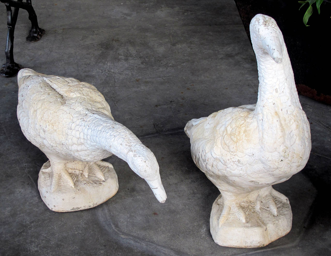 painted concrete goose