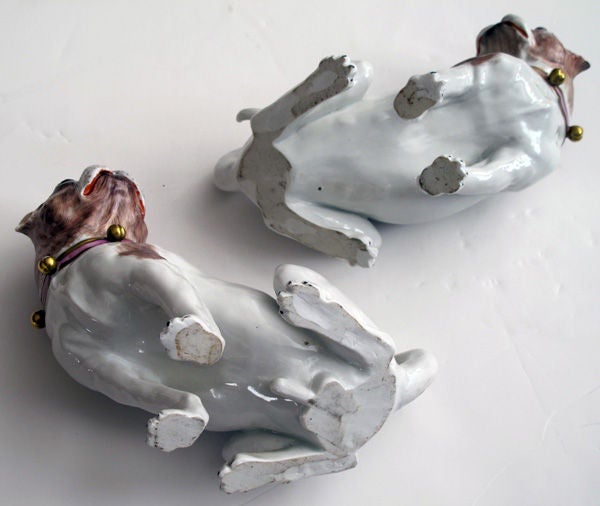 A Beautifully Rendered Pair of German Dresden Porcelain Pugs 3